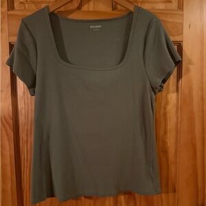 Old Navy Fitted Ribbed Square Neck T- Shirt